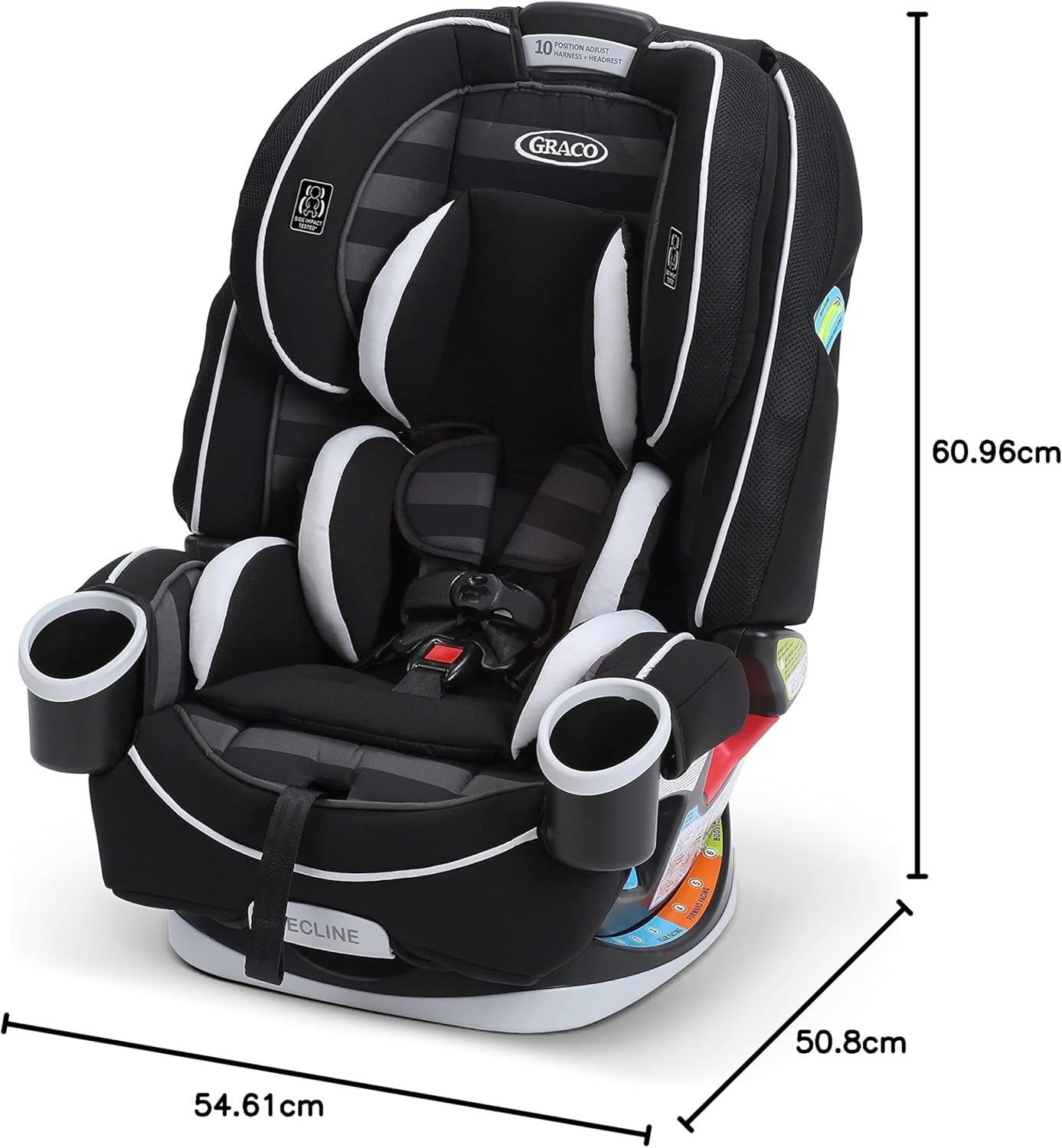 4Ever All-In-One Convertible Car Seat, 4-In-1 Baby to Big Kid Car Seat from 1.8-54 Kg (4-120 Lb), Protectplus Engineered, Rockweave