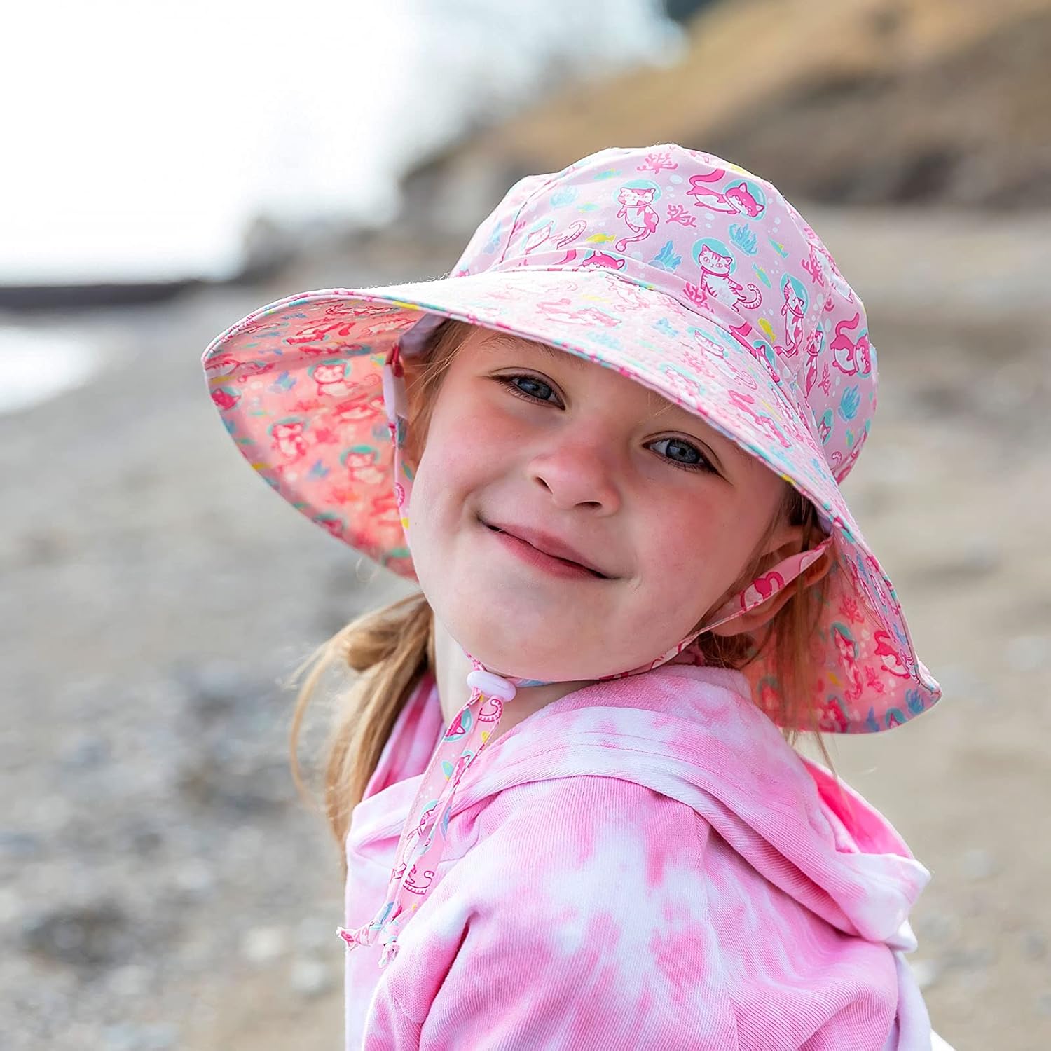 Summer Baby Girl Sun-Hat for Toddler, with Strings (M: 6-24 Months, Spring Flowers)