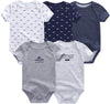 Unisex Boy Girl Baby Bodysuit 5 Pack Cartoon Cotton Infant Clothes Short Sleeve Soft Babie'S Outfits