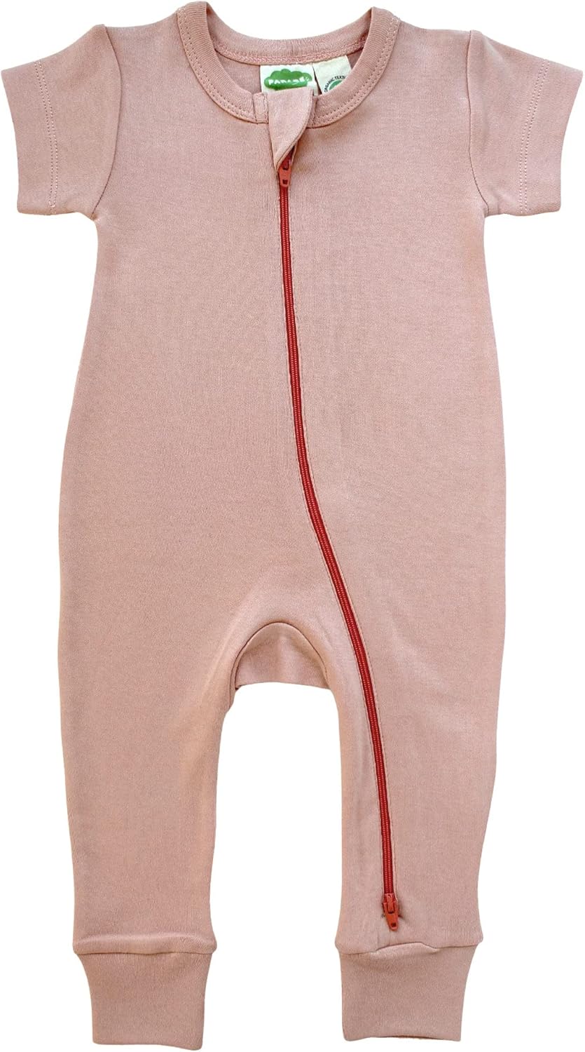 Organic Essentials '2-Way' Zip Romper - Short Sleeve