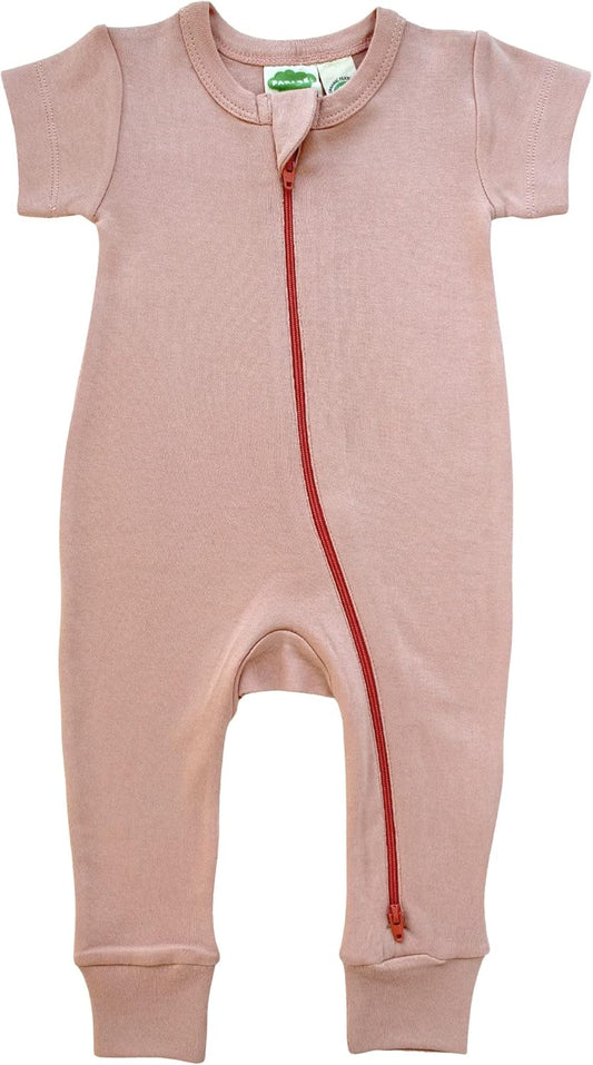 Organic Essentials '2-Way' Zip Romper - Short Sleeve