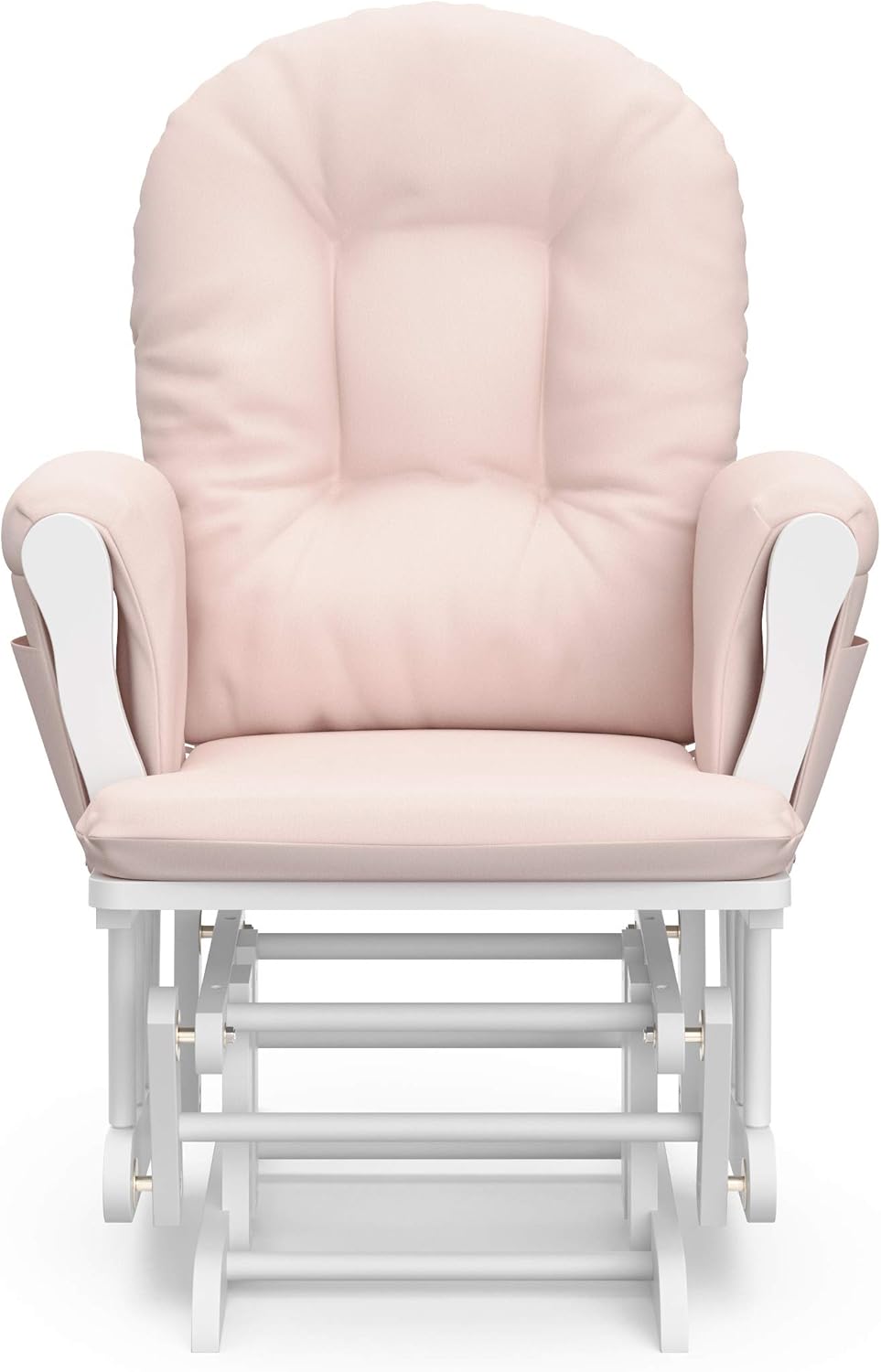 Hoop Glider and Ottoman, White/Pink