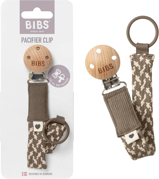 Pacifier Clip - Dark Oak/Vanilla