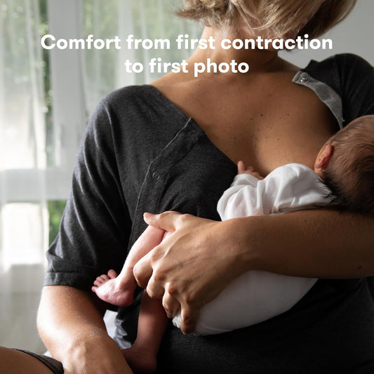 Labor and Delivery Gown by | Easy-Snap, Tagless, Skin-To-Skin Access for Nursing and Full Coverage in the Back