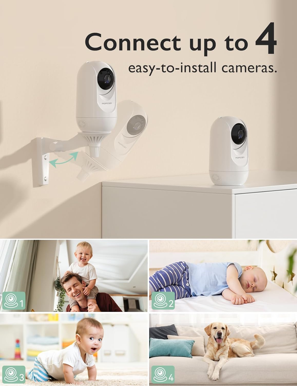Video Baby Monitor, 1080P 5'' HD Baby Monitor with Camera, Built-In Wide Angle Lens, 2-Way Audio, IR Night Vision, 5000Mah Battery, 960Ft Range, Temperature Sensor, Lullaby, Easy to Operate