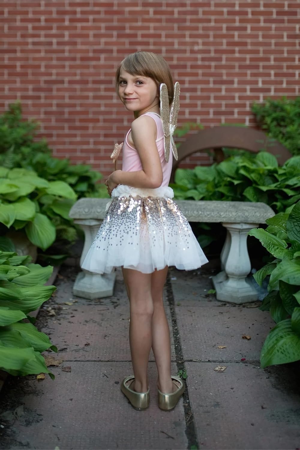 41755 Gracious Gold Sequins Set, Size US 4-6 Hats, Masks and Party Accessories, Multicoloured, Único