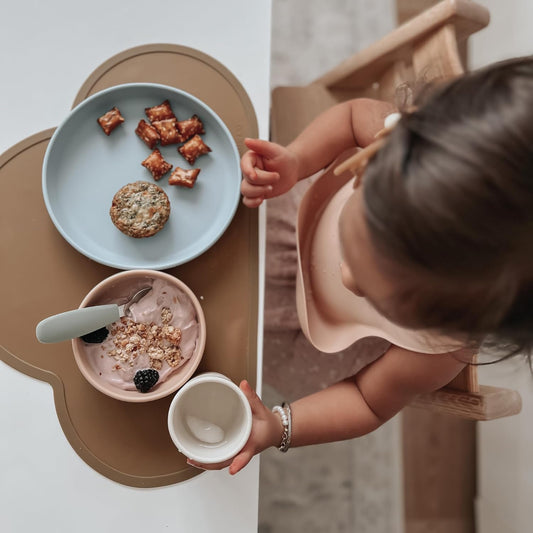 Nouka Bowl | 100% Food-Grade Silicone | Comes with a Lip Edge | Non-Slip & Soft | Dishwasher Friendly | Lily Blue | Size 10 Oz