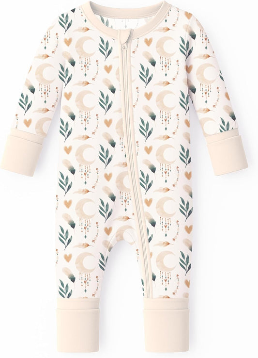 Viscose from Bamboo Sleeper Baby Pajamas, Convertible Gripped Footie with 2-Way Zipper, Ideal for Eczema