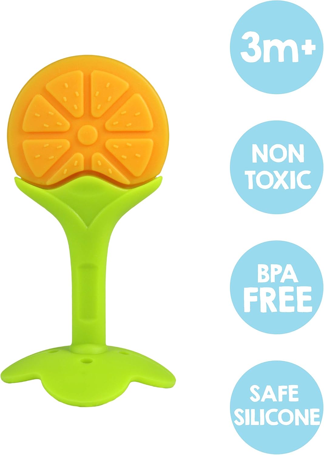 Infant & Baby Massager & Teether Toy 3-Pack, Fruit-Shaped Multi-Texture Teethers Soothe Sore Gums, Non-Toxic Bpa-Free Food-Grade Silicone, Hands-Free & Easy to Hold, Safe to Freeze, 3M+