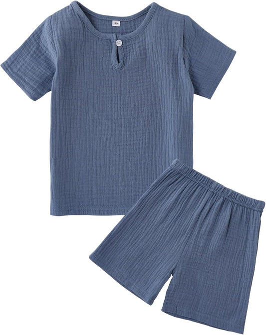 Baby Boy Summer Clothes Set Toddler Short Sleeve Tops & Shorts Set Cotton Casual 2 Piece Outfits Set