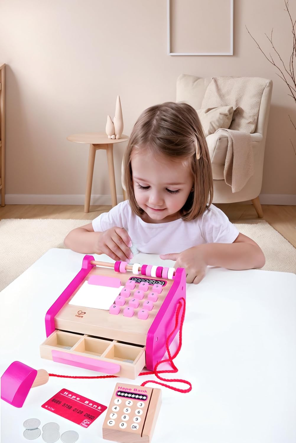 Checkout Wooden Register Pretend & Play Role Play Set with Accessories