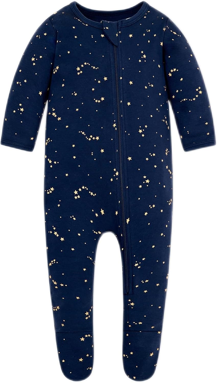 Organic Cotton Baby Boy Girl Zip Front Sleep 'N Play, Footed Sleeper, Long Sleeve