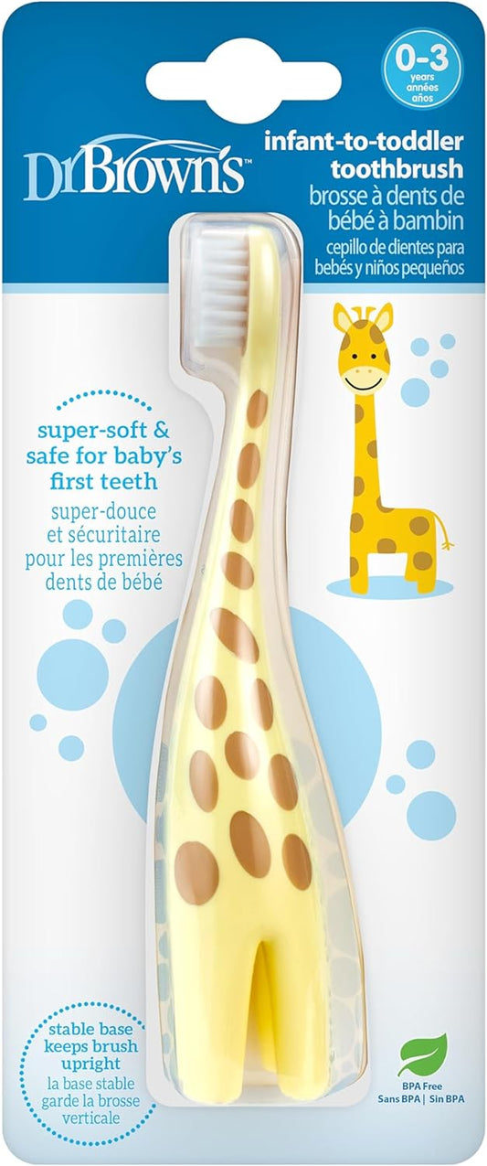 Infant-To-Toddler Training Toothbrush, Soft for Baby'S First Teeth, Giraffe, BPA Free, 0-3 Years