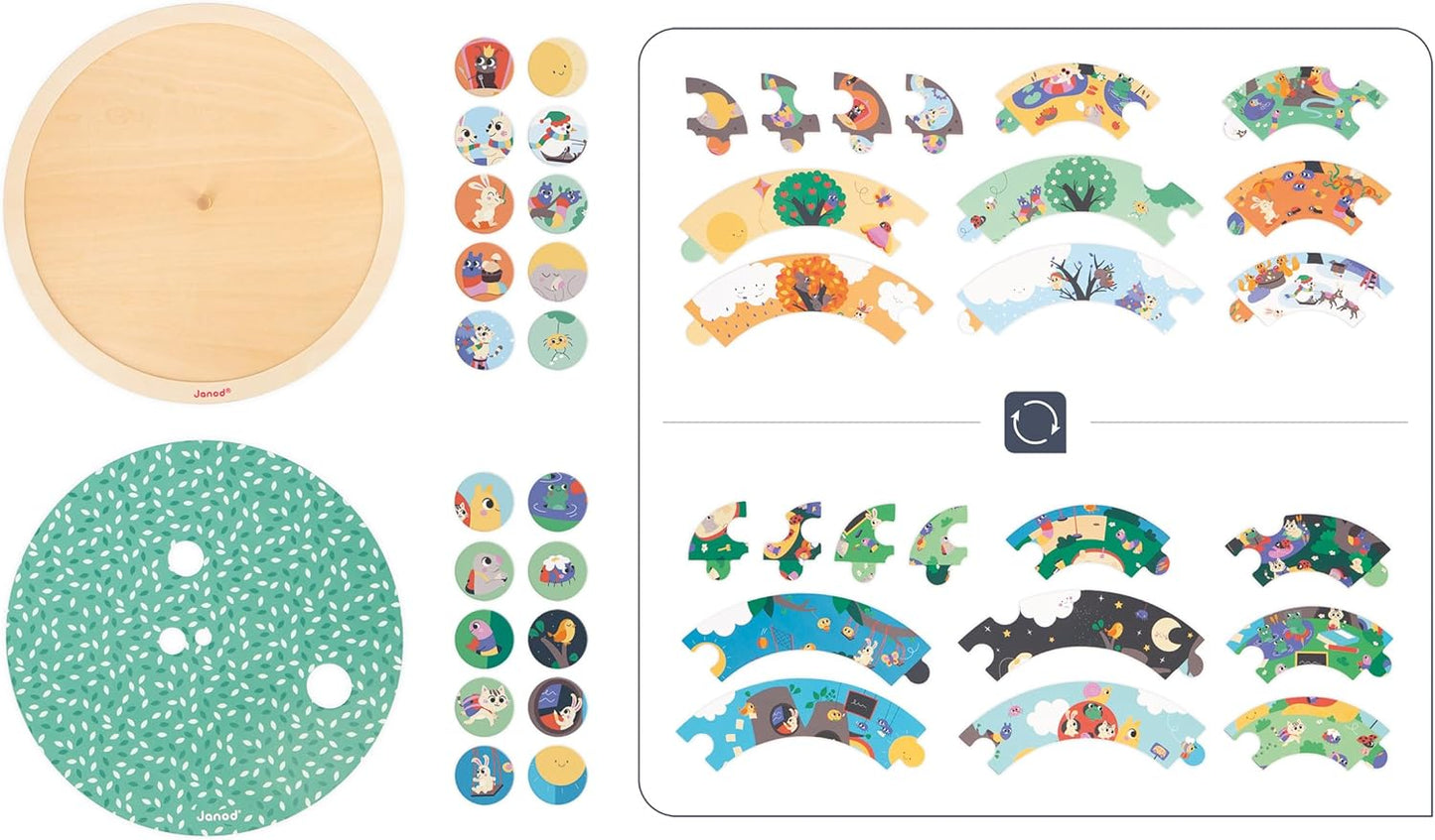 - Garden - Observation Puzzle - Educational Game - Learn the Concept of Time - Early-Discovery for Children and Toddlers - from 4 Years + - Multilingual - J05090
