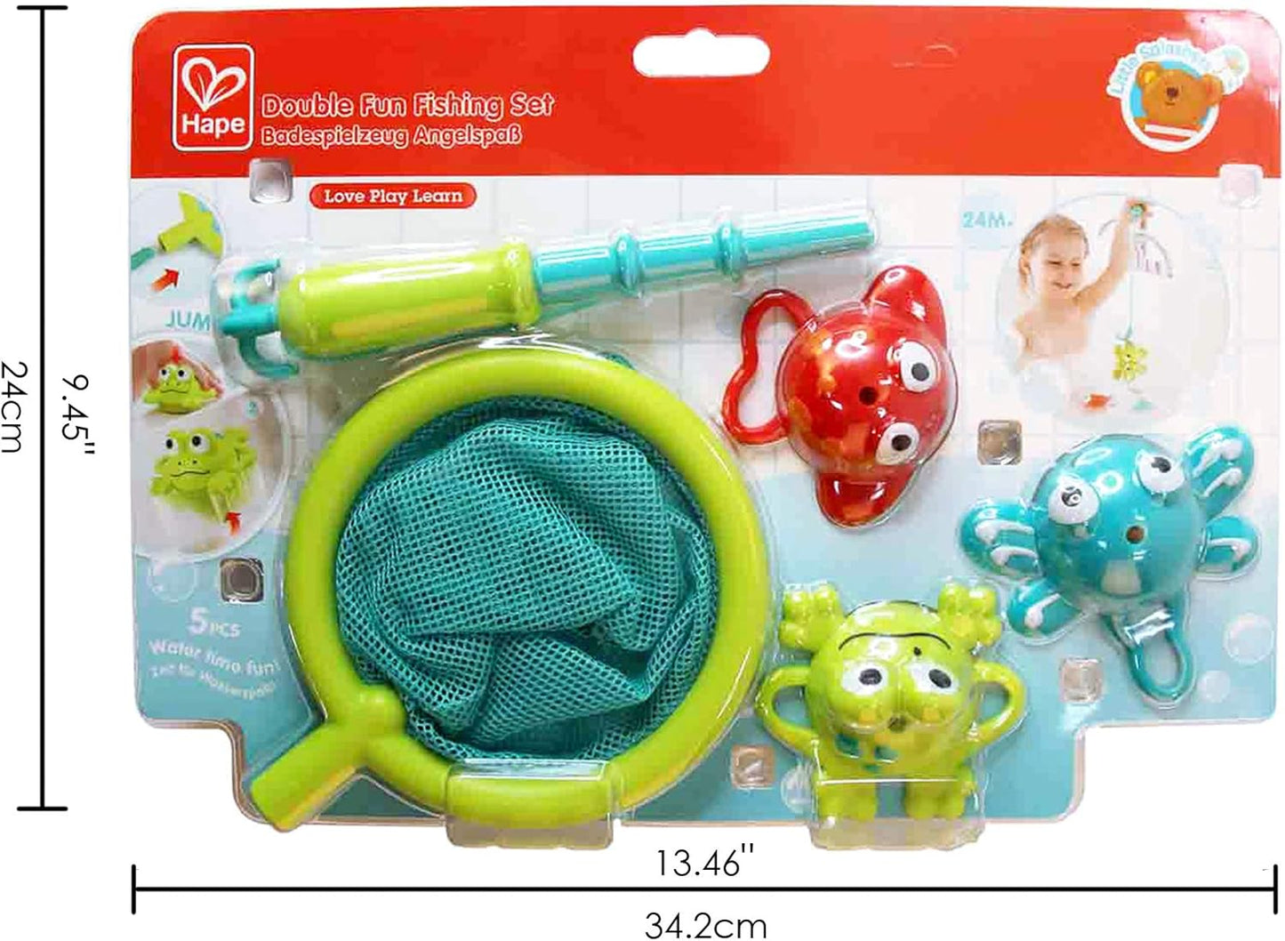 Double Fun Fishing Set | Jumping Sea Creatures with Net & Detachable Fishing Pole Handle