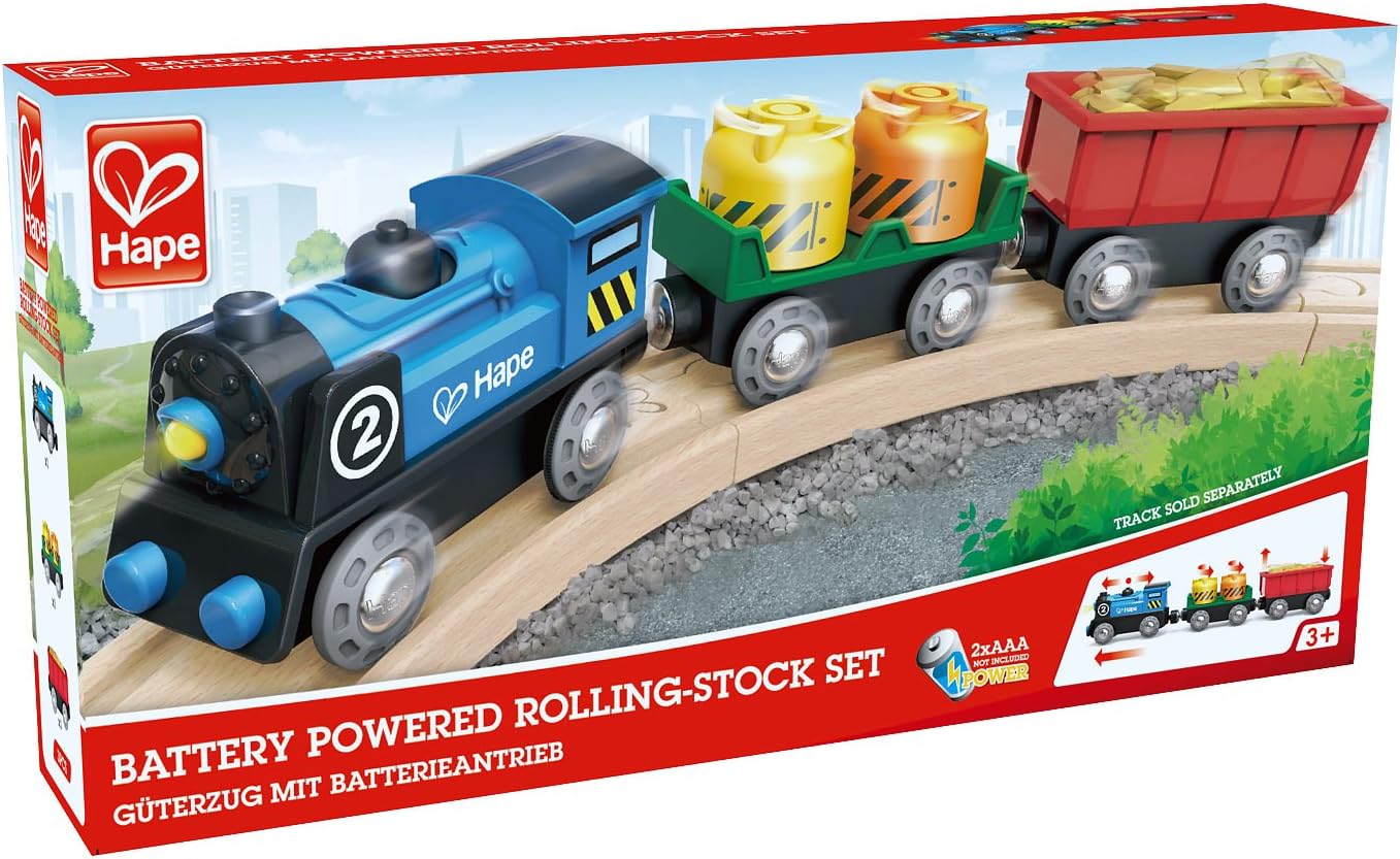 E3721 Kids Wooden Railway on the Go Engine Set Toy