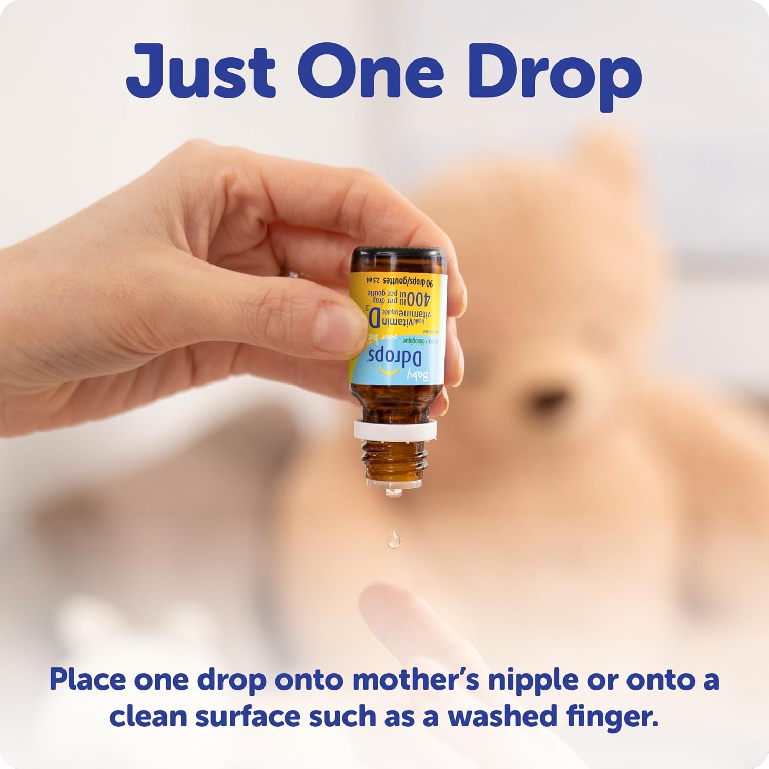Organic Baby Ddrops 400 IU 90 Drops (2.5Ml) - Daily Liquid Vitamin D for Infants (Pack of 1)