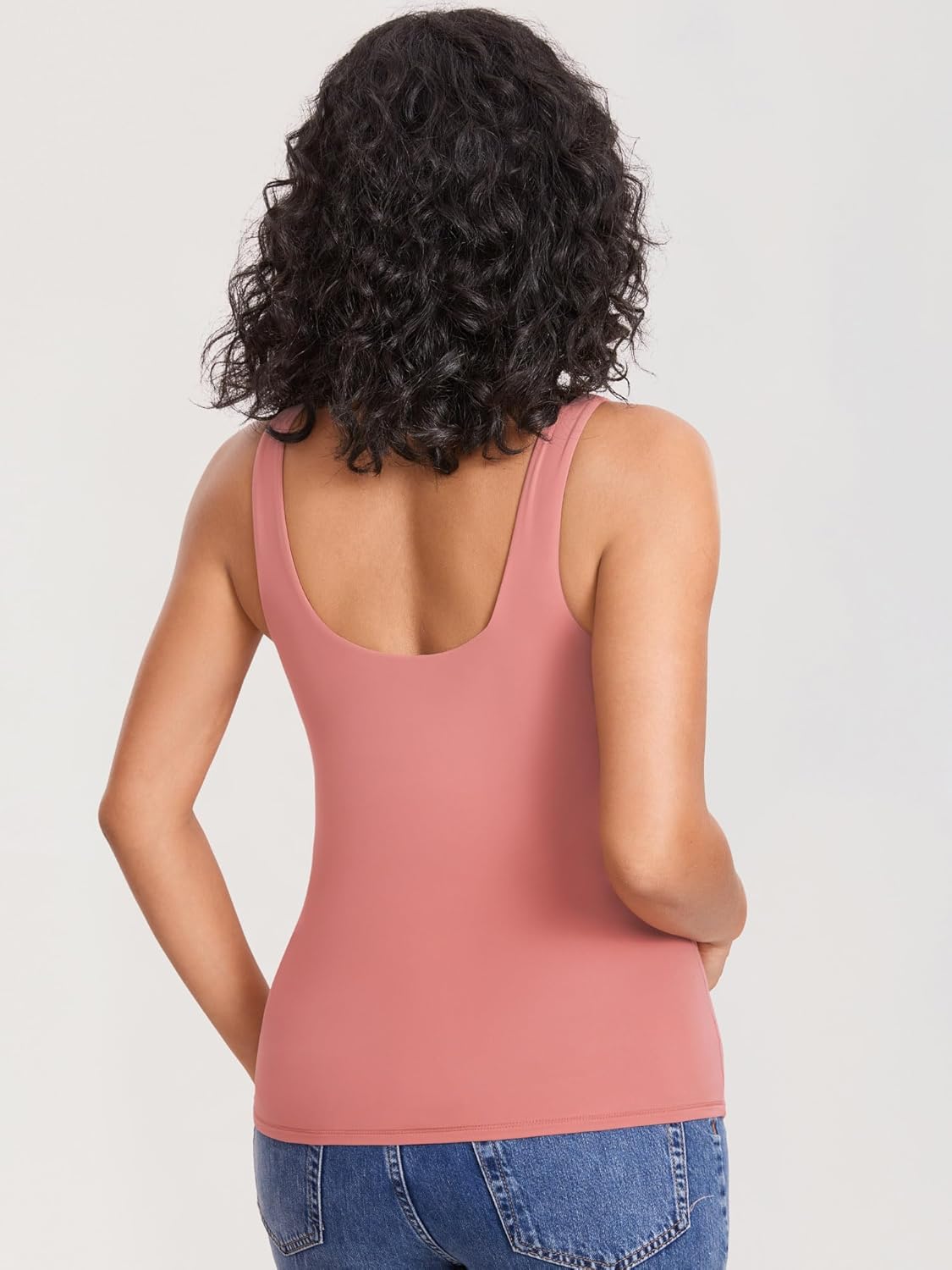 Inbarely Maternity Tank Top Square Neck Workout Tops with Built in Bra Pregnancy Sleeveless Yoga Maternity Clothes