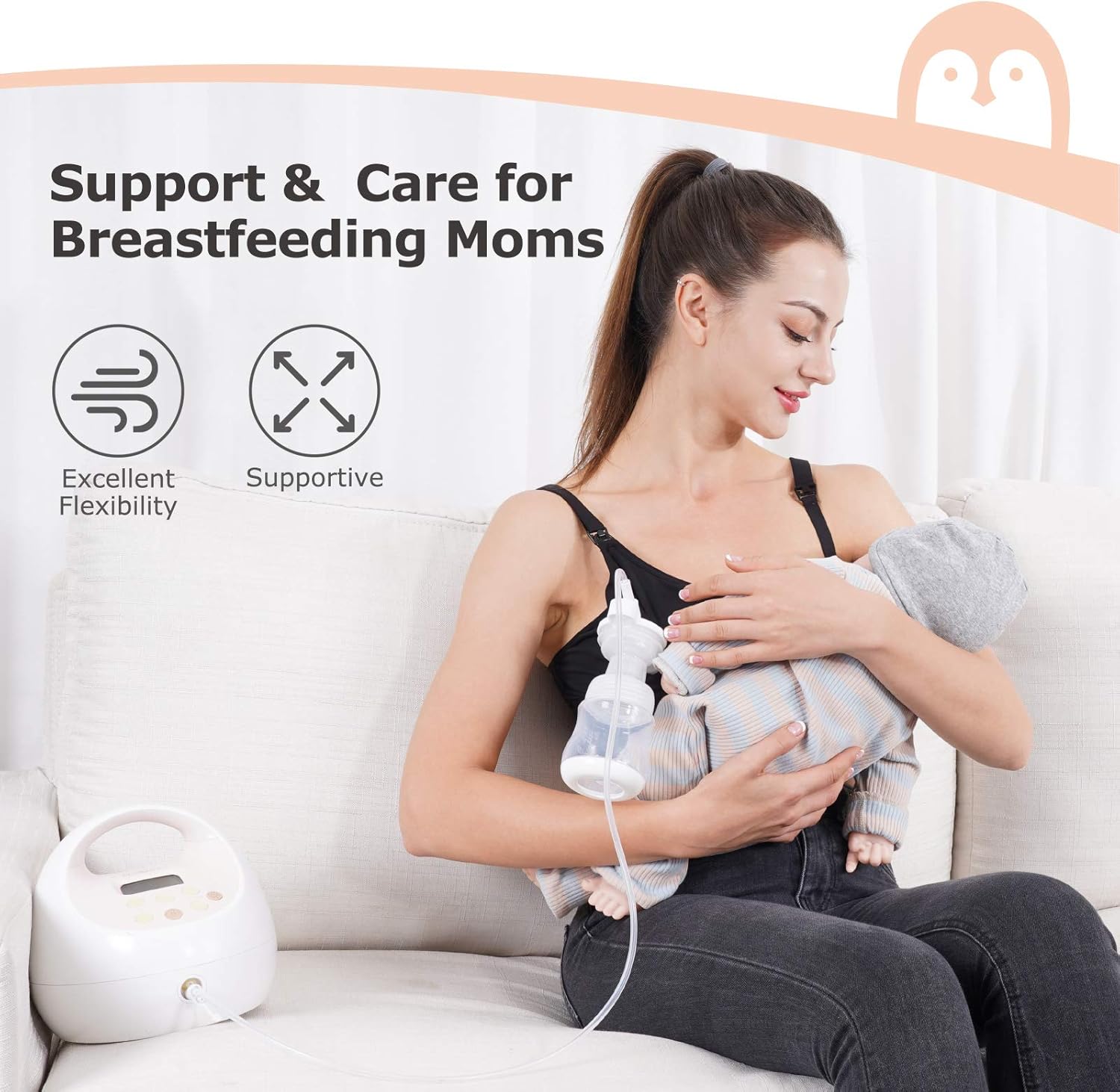 Pumping Bra Hands Free, 2-In-1 Pumping & Nursing Bra Comfortable & Adjustable Suitable for Medela, Lansinoh XS-XXL