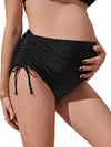 Women'S Maternity Swimsuit Bottom Ruched Drawstring Side High Waist Bikini Briefs Panty