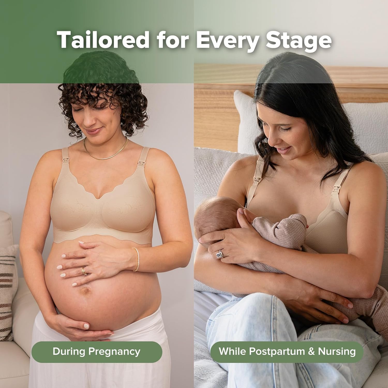Nursing Bras for Breastfeeding, Ultra Comfort Scalloped Seamless Jelly Strip“ Supportive Maternity Bras