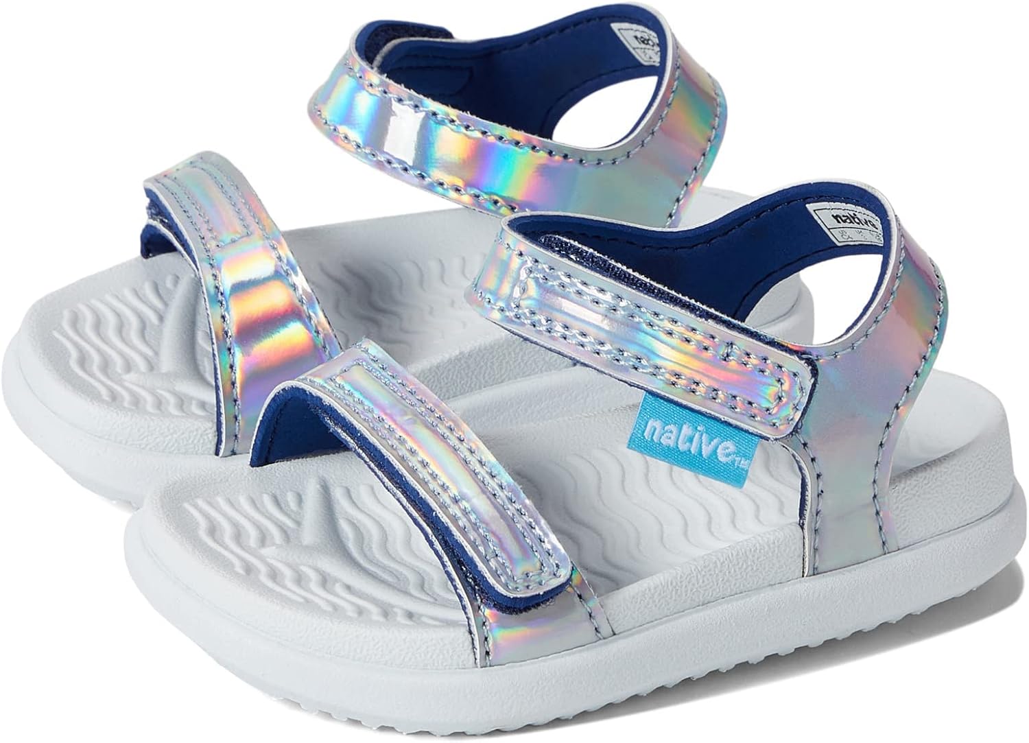 Kids Charley Hologram (Toddler) Flat Sandals for Kids - Metallic Synthetic Upper, Man Made Outsole, and round Toe