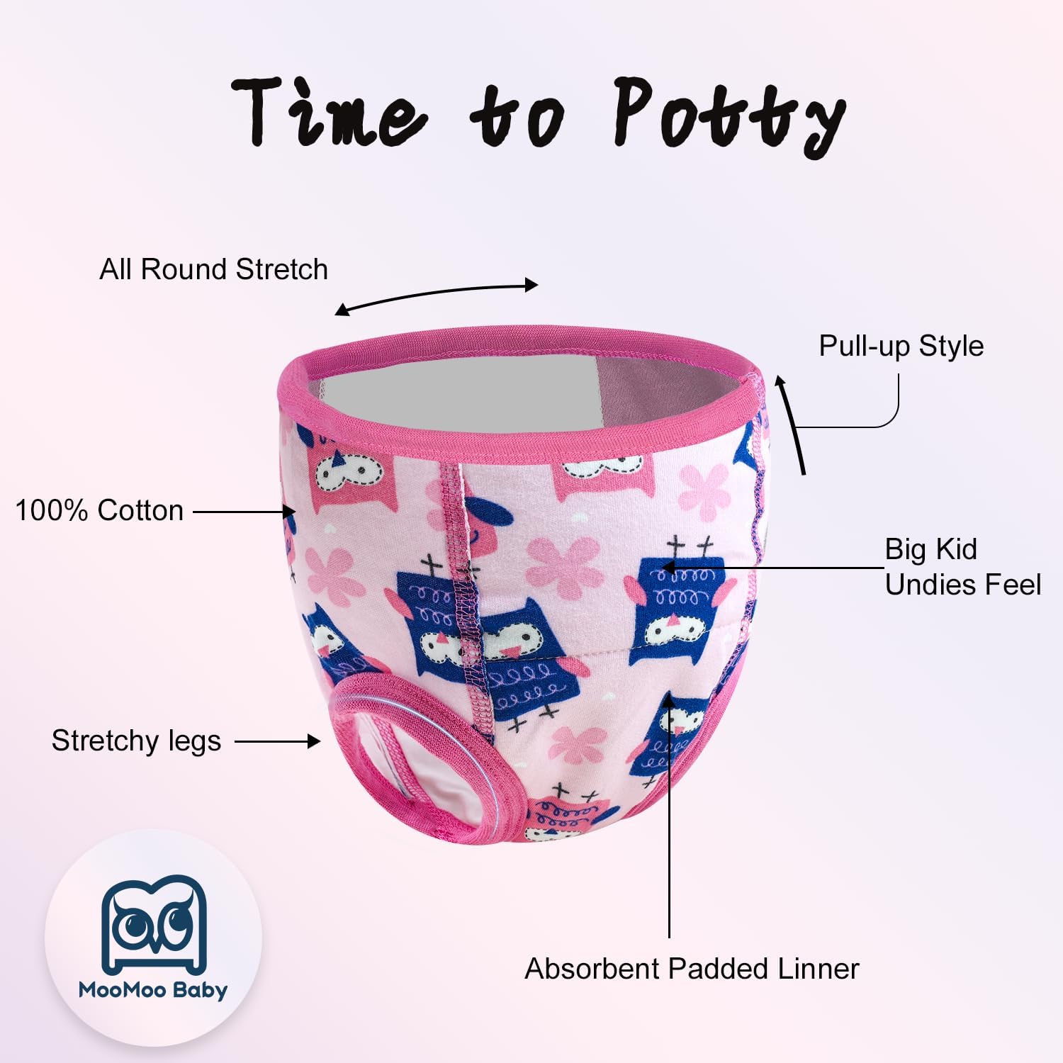 Training Underwear Absorbent Potty Training Pants for Boys and Girls Cotton Pee Pants 2T-9T