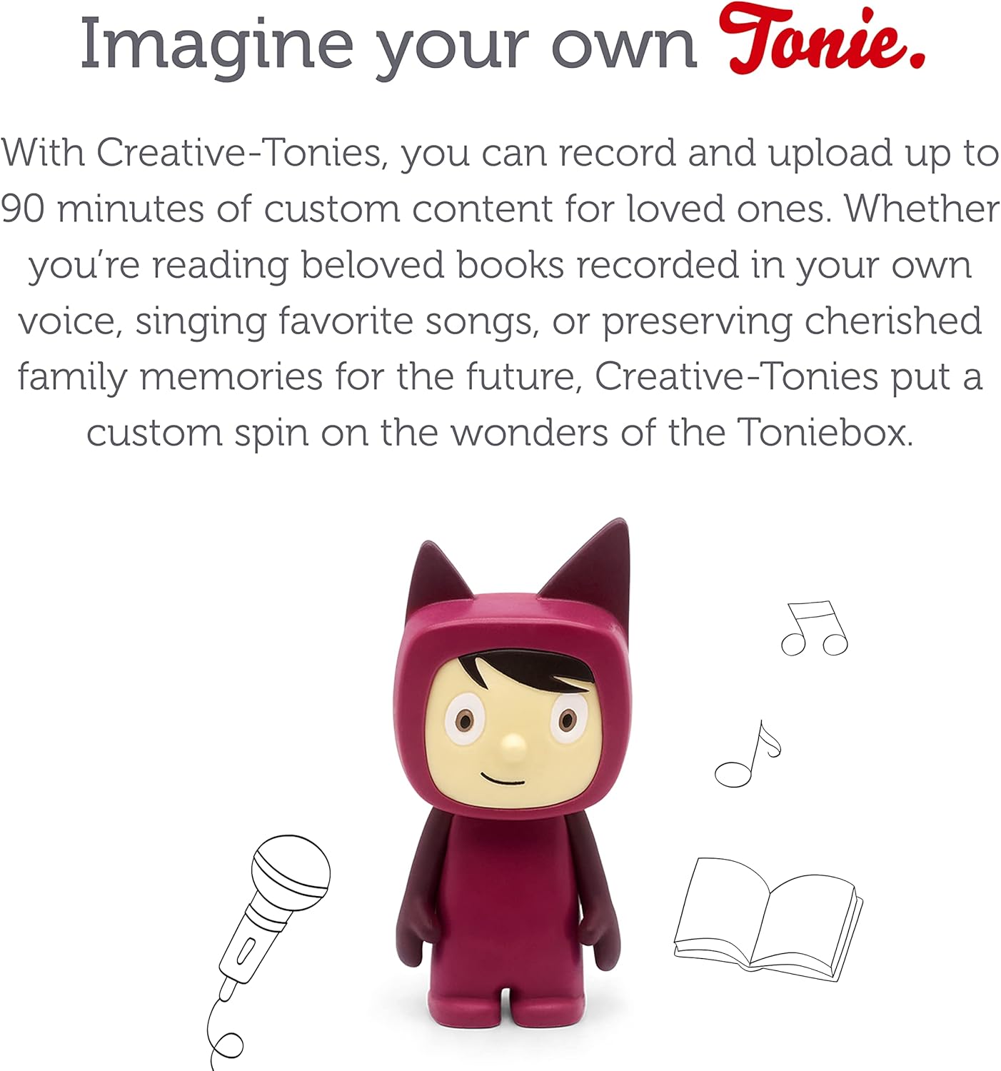 Creative Audio Character - Record and Upload up to 90 Minutes of Your Own Stories and Songs - Purple/Light