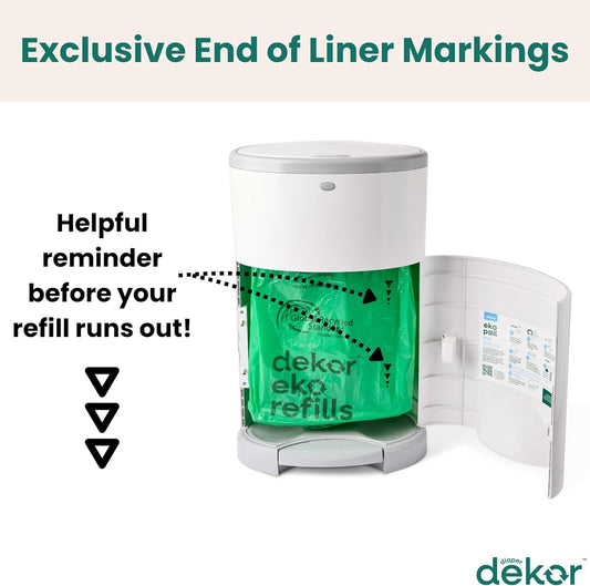 Diaper  plus Diaper Pail Refills | 4 Count Unscented | Exclusive End-Of-Liner Marking | Thick, Quick & Easy to Replace | Most Economical Refill System | for Original and Eko Style Pails