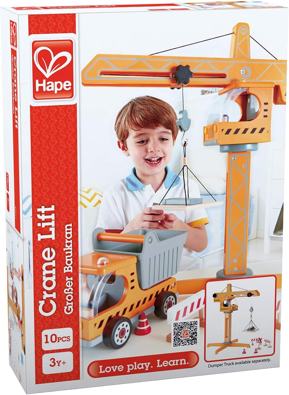 Crane Lift Kid'S Wooden Construction Toys Set