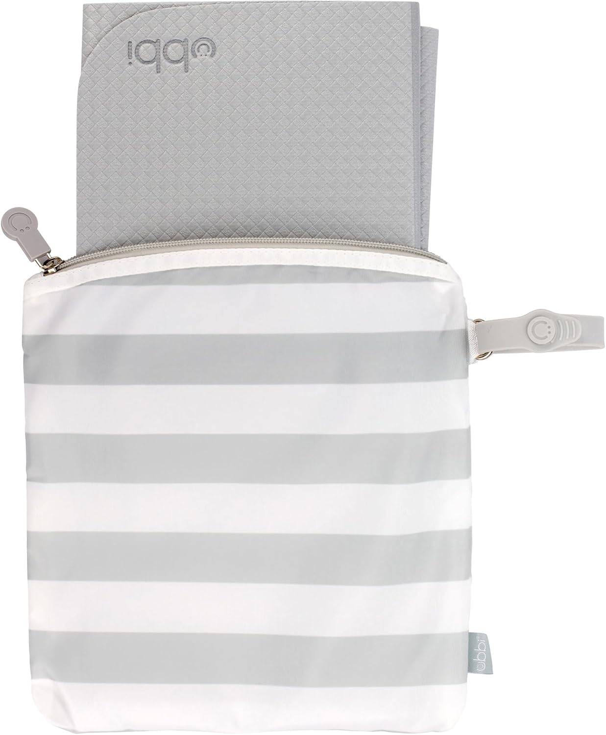Portable Changing Mat with Gray and White Storage Bag, Gray