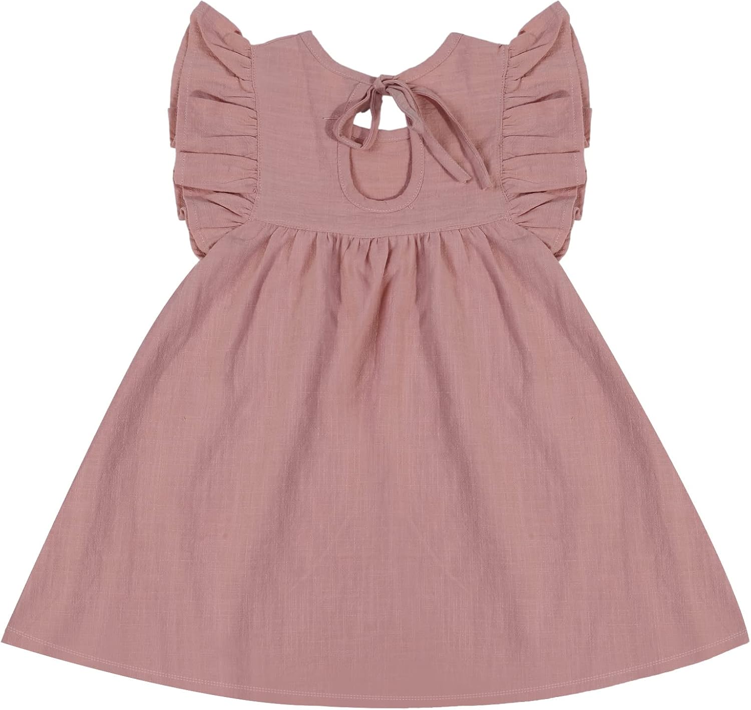 Toddler Baby Girls Dresses Cotton Linen Dress Princess Ruffle Sleeveless Sundress Casual Vacation Dress
