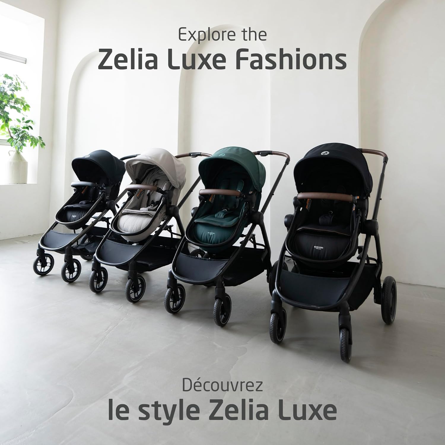 New Generation Zelia Luxe 5-In-1 Modular Travel System, Carriage Mode, Reversible Toddler Seat, Mico Infant Car Seat (Included), Enhanced All-Terrain Wheels, Use from Birth – New Hope Tan