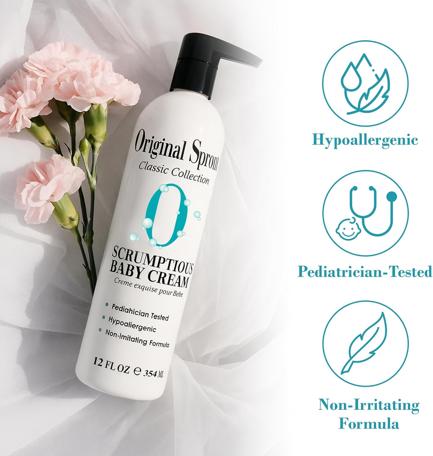 Natural Family Collection Scrumptious Baby Cream with Pure Soothing Moisture (For Babies & Up), 12 Ounces
