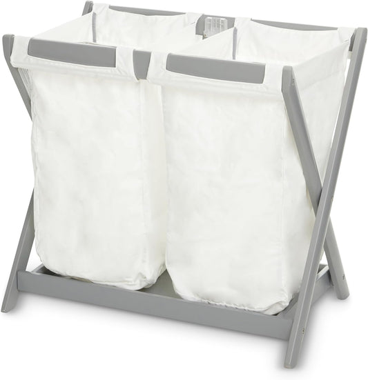 Bassinet Stand Hamper Insert Compatible with Uppababy Bassinet Stands, 2 Pack, Dual Compartment and Carry Handles (Bassinet Stand Is Not Included)