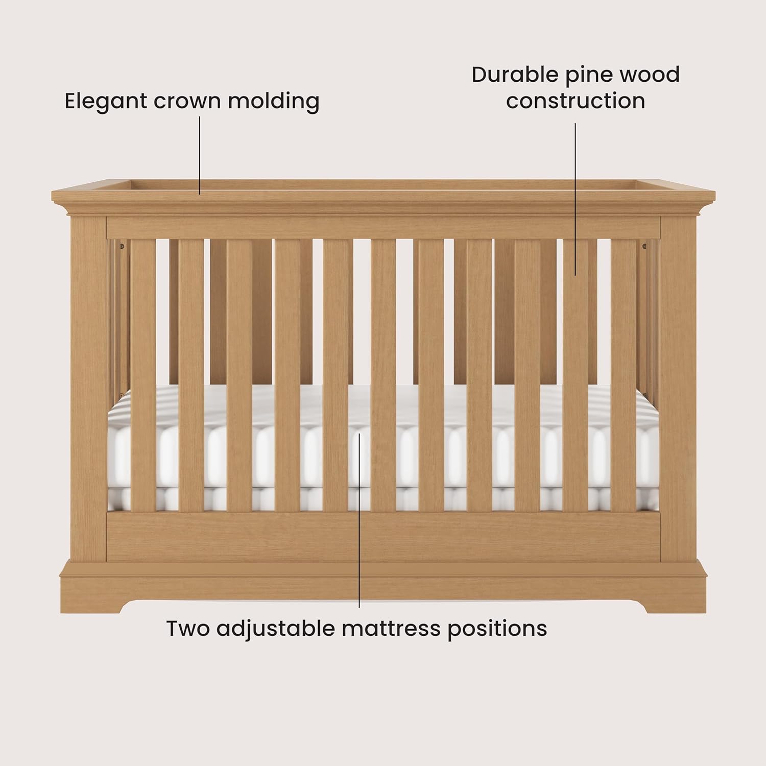 Jordyn Euro 4-In-1 Crib (Biscotti)