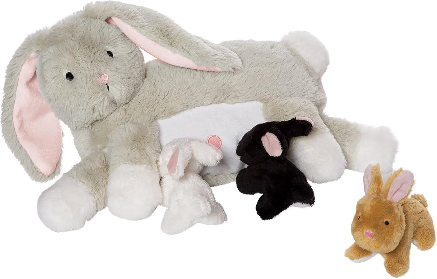 Nursing Nola Nurturing Rabbit Stuffed Animal with Plush Baby Bunnies
