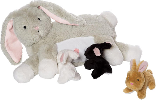 Nursing Nola Nurturing Rabbit Stuffed Animal with Plush Baby Bunnies