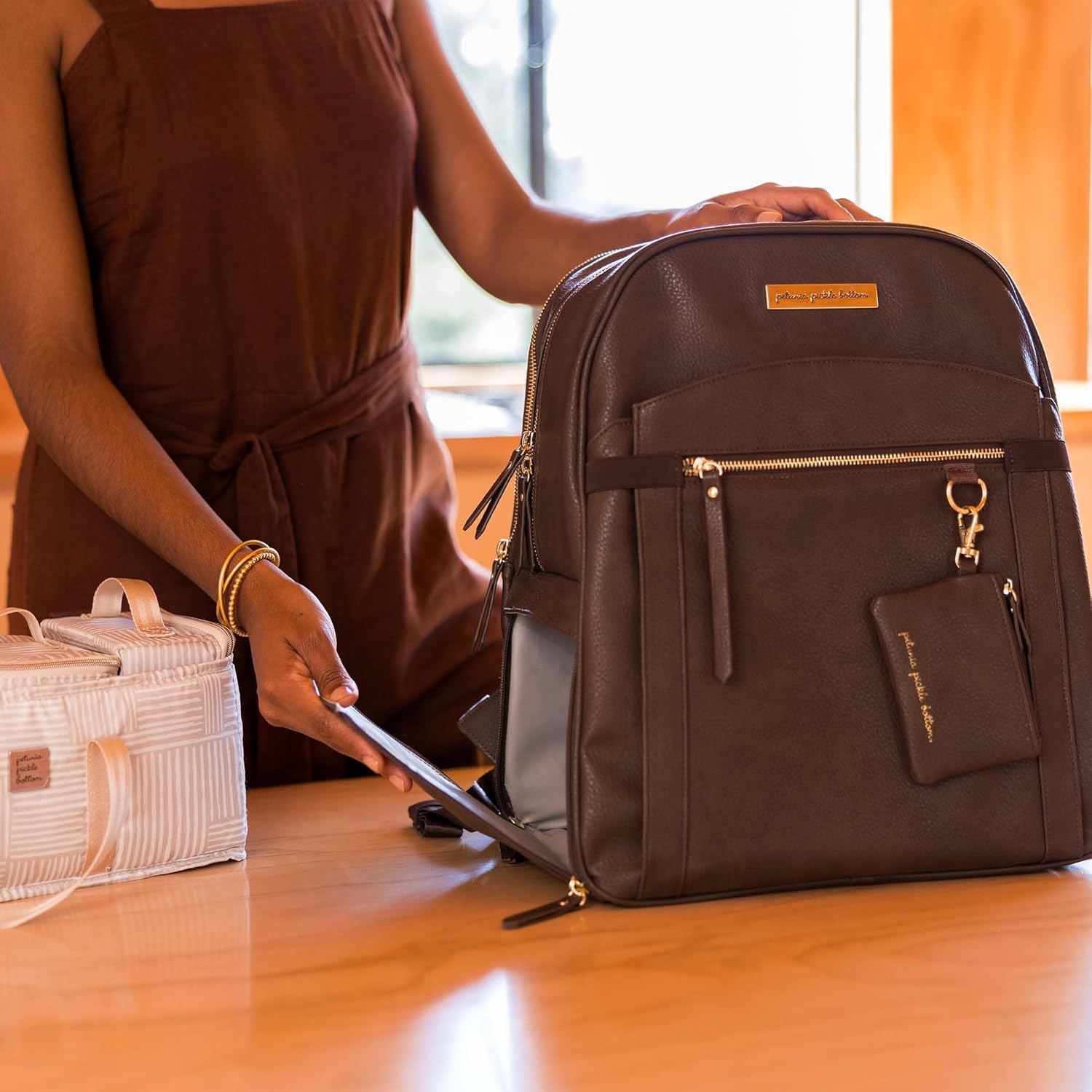 2-In-1 Provisions Breast Pump & Diaper Bag Backpack | Designed for Busy Parents | Spacious Main Compartment for Carrying Essentials | Saddle