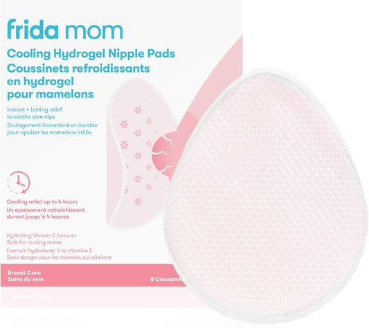 Frida Mom Cooling Hydrogel Nipple Pads, Nursing Pads for Hydration and Soothing Sore Nipples, Breastfeeding Essentials, 8Ct