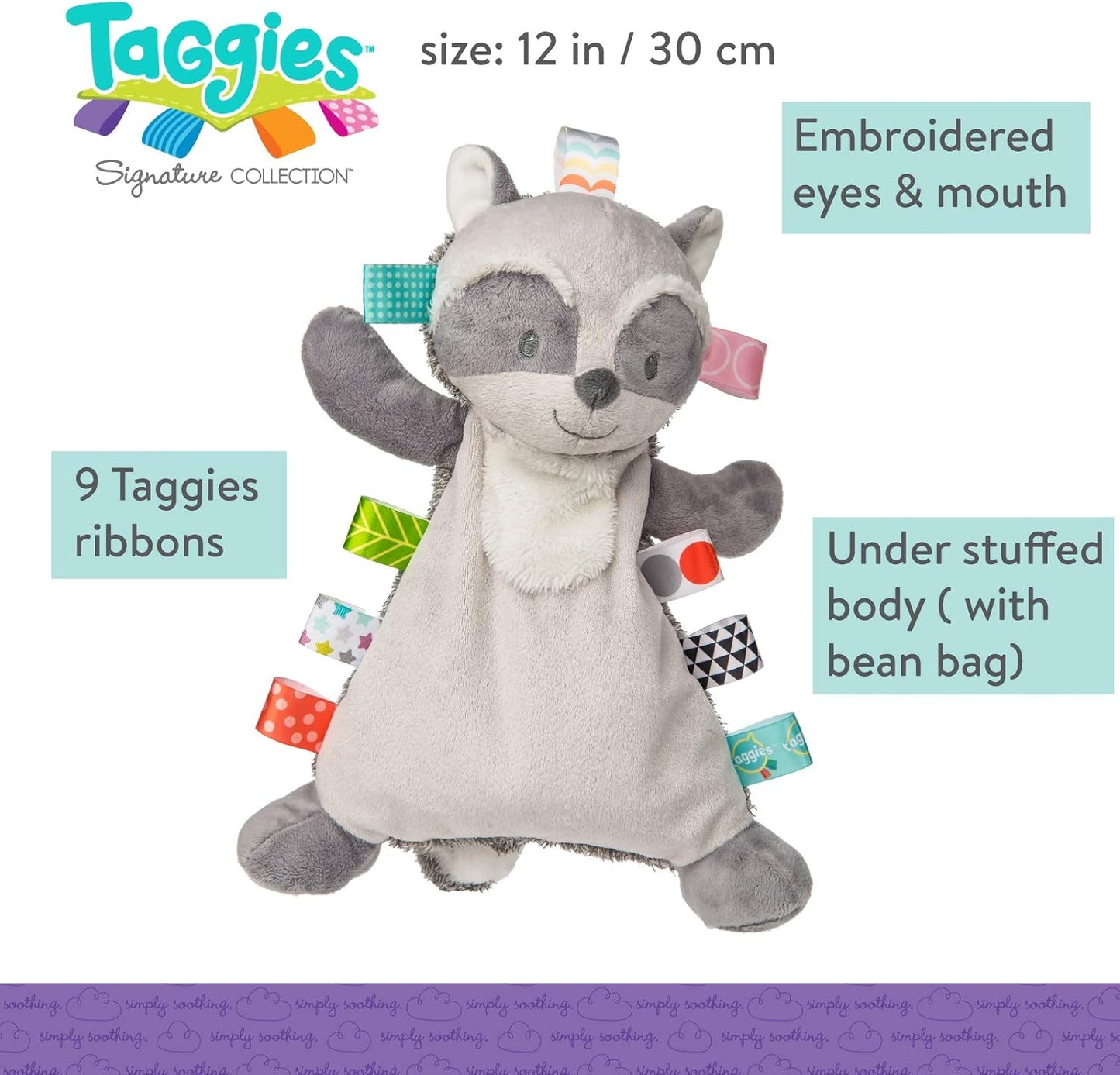 Taggies Soft Toy, Harley Raccoon Lovey
