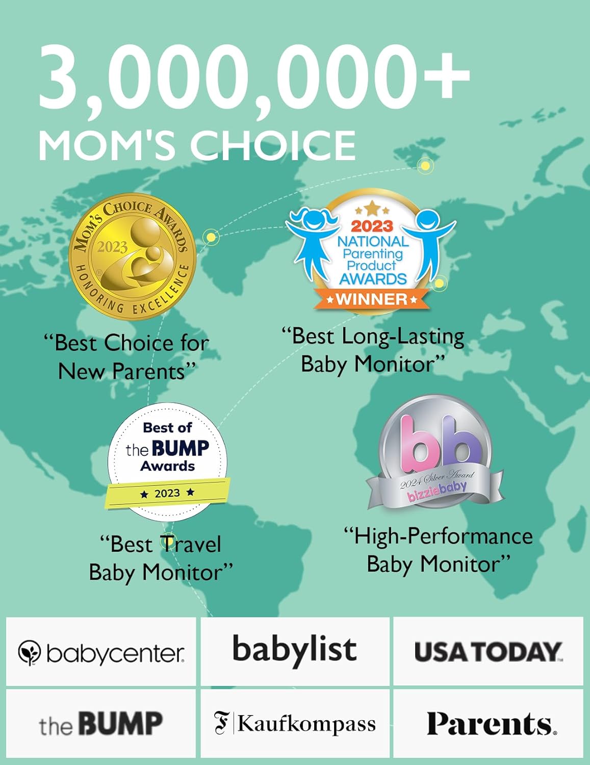 Video Baby Monitor, 1080P 5'' HD Baby Monitor with Camera, Built-In Wide Angle Lens, 2-Way Audio, IR Night Vision, 5000Mah Battery, 960Ft Range, Temperature Sensor, Lullaby, Easy to Operate