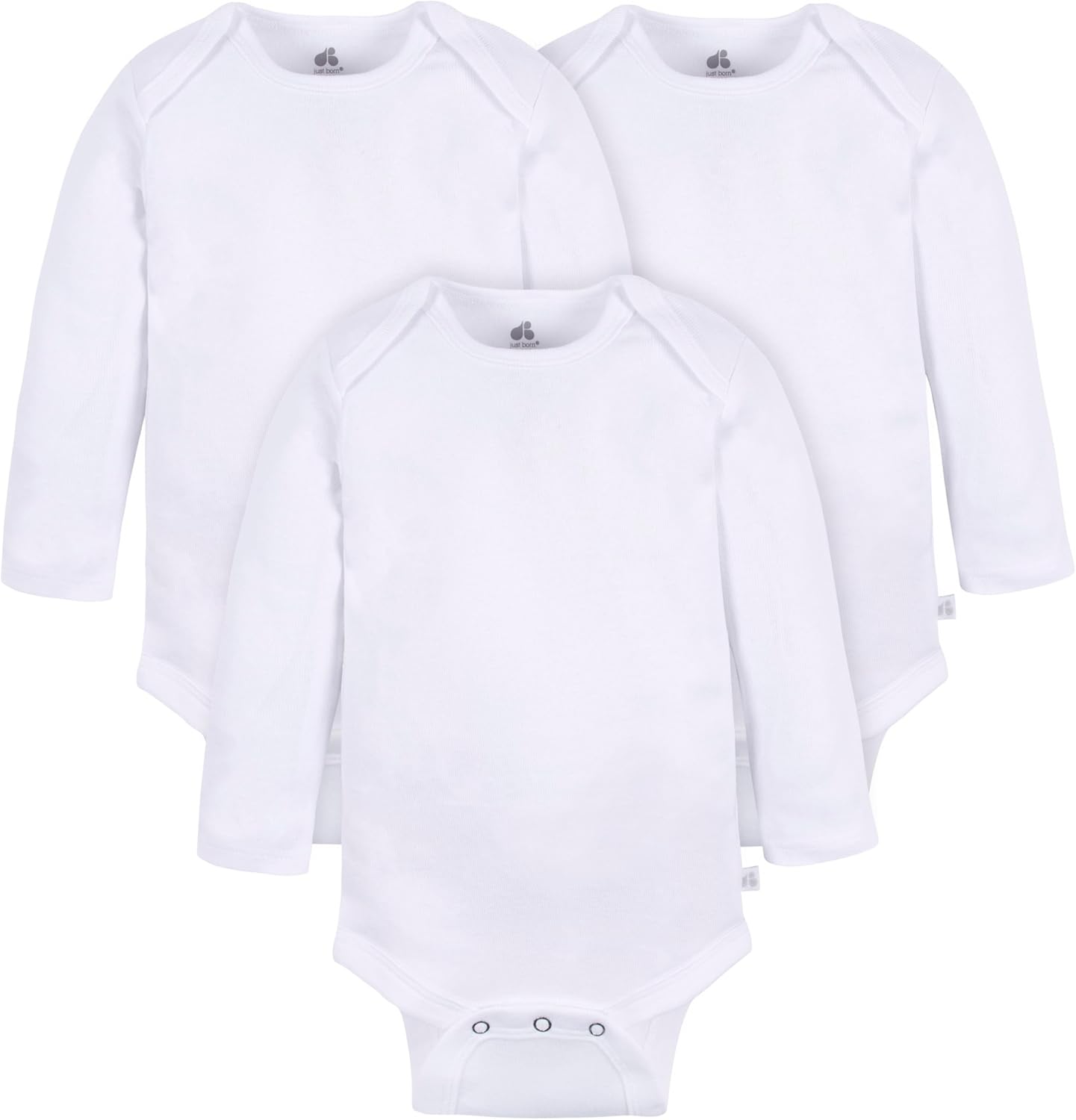 - 3 Pack Long Sleeve Cotton Bodysuit Onesies, Soft & Breathable, Newborn & Infant Essentials