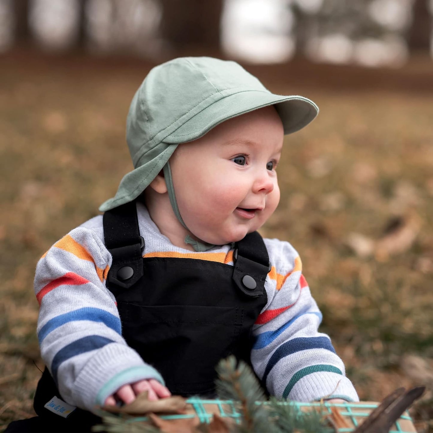 Neck Flap Sun-Hat for Baby Boys Girls, Tie with Strings