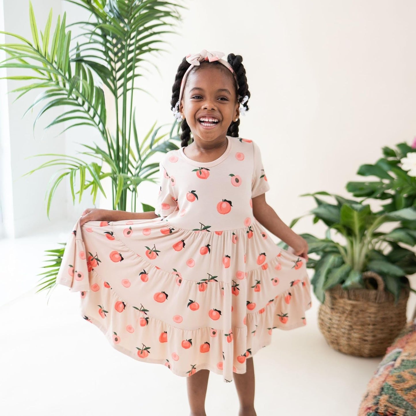 Rayon Made from Bamboo Bow, (3-6 Months, Peach)