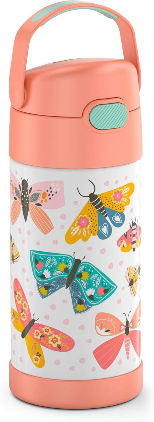 FUNTAINER 12 Ounce Stainless Steel Kids Bottle, Pastel Delight