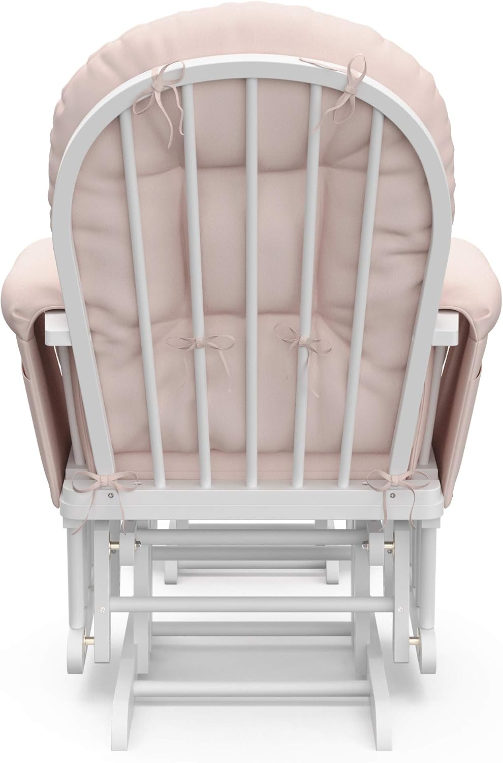 Hoop Glider and Ottoman, White/Pink