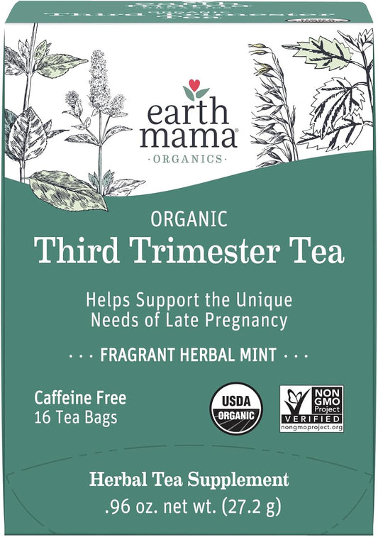Organic Third Trimester Tea for Pregnancy Comfort and Childbirth Preparation, 16-Count