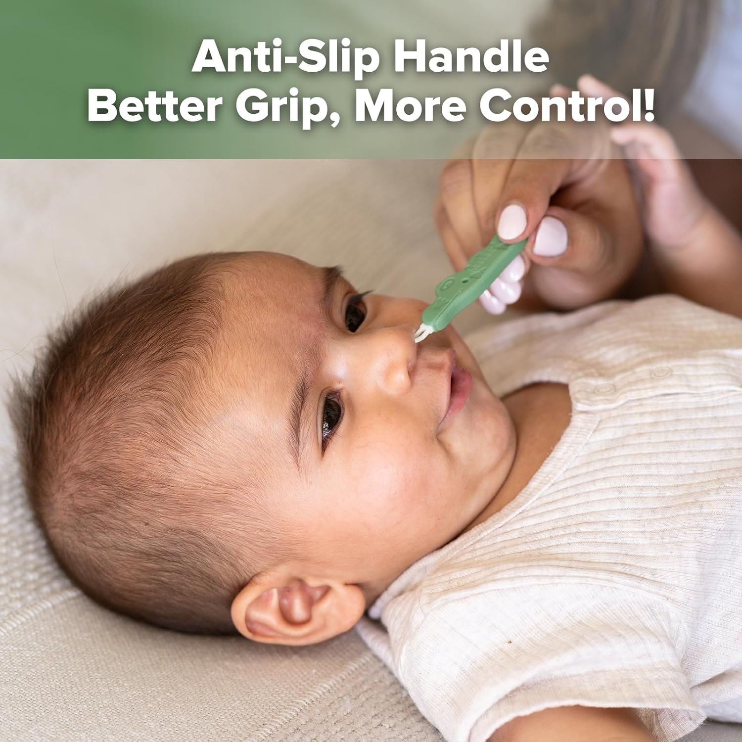 Baby Nose Cleaner & Ear Wax Removal Tool,The Unique Crocodile-Shaped Design,Baby Essentials-Pea Green