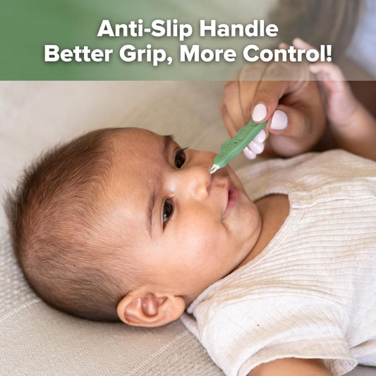 Baby Nose Cleaner & Ear Wax Removal Tool,The Unique Crocodile-Shaped Design,Baby Essentials-Pea Green
